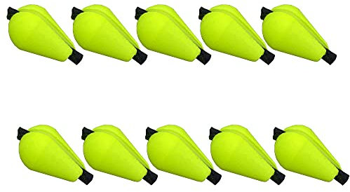ANCLLO 10 x Fliegenfischen Schwimmer, Schaumstoff Wassertropfenanzeiger für Fliegenfischen Zubehör, Fluoreszierendes Gelb