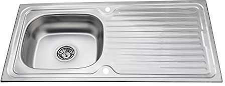 Edelstahlspüle Einbauspüle 1 Becken 86 x 43,5cm Aufbauspüle Spülbecken Spüle Küchenspüle rechteckig