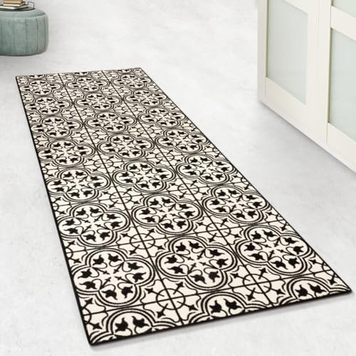 Floordirekt Teppichläufer Galway | Feinschlingen Teppich mit Muster | Läufer für Küche, Flur & Wohnraum | Rundum gekettelt (80 x 400 cm)