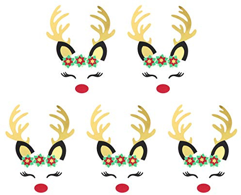 PartyKindom 5sätze Weihnachtskuchenspieße mit Hirschmotiv Dessertfiguren Tortendekoration Partyzubehör für Weihnachts-feiern