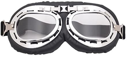 COOKOE Retro Motorradbrille Brille Vintage Moto Classic Brille Winddicht für Pilot Style Steampunk ATV Bike