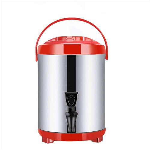 ZMIN Heißwasser- und Getränkespender mit Wasserhahn, kommerzielle große Kaffeeurne aus Edelstahl, isoliertes Fass, Thermoskanne für Partys, Buffet, Hotel,A,8L