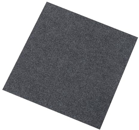 Teppichfliesen Selbstklebend 20 Pcs Bodenbelag aus Nadelfilz 50 * 50cm für Alle Bereiche Haus Büro Schlafzimmer (Dunkelgrau)