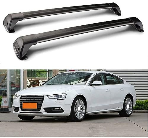 YIANKWY Dachgepäckträger Dachträger für Au-di A5 5 Door Sportback 2010-2016 Aluminium Dachträger Querstangen Gepäckträger für Wanderungen und Camping Fahrradträger Autozubehör(2Stk)