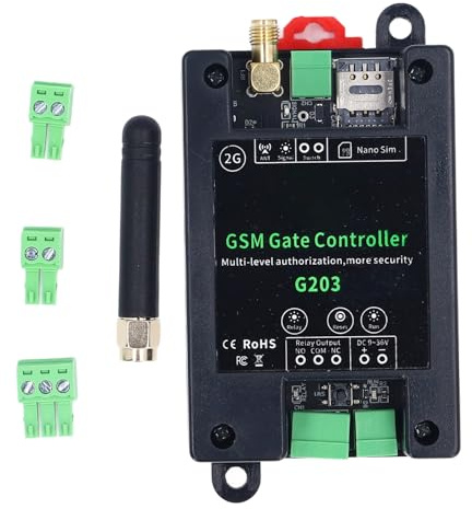 Abridor de Puerta Control Remoto GSM para Puertas de Garaje con Llamada Telefónica 2G Gestión de Acceso SMS DC9-36V 1A