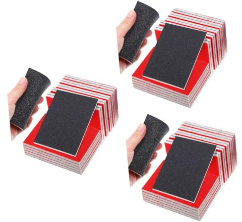 Gatuida 60pezzi Spugne Abrasive Per Levigatura e Lucidatura Di Vetrata Con Diverse Grane Per Auto Legno