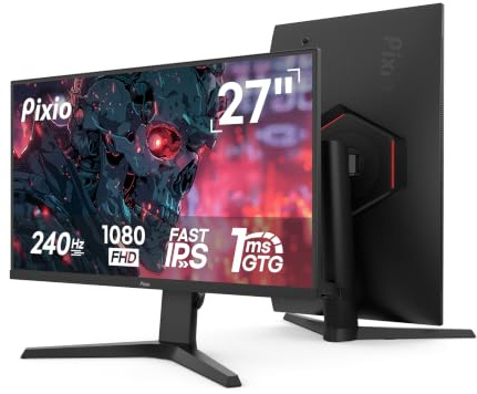 Pixio PX279 Prime Neo 27 inch 240Hz Refresh Rate FHD 1080p Resolution Fast IPS Panel 1ms GTG Response Time Gaming Monitor with Adaptive Sync and Fully Adjustable Stand
