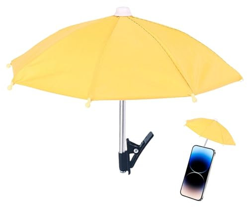 Mimoqk Phone Umbrella, Sun Protection for Mobile Phones,Adjustable Phone Sun Umbrella Stand - Portable Phone Sun Umbrella with Clip, Parasol