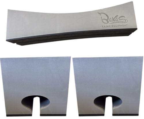 BaKaS Dachträgerpolster Oval 40 cm 2er Set Schaumstoffpolster für Kajak, Kanu, SUP, Surfbrett Auto Dachträger Auflage Schutz Ovalprofil, weich, rutschfest & wetterfest