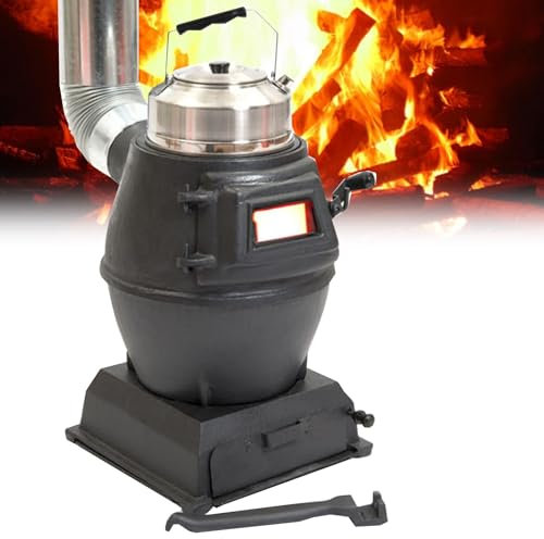 Mini-Campingkocher, tragbarer Holzofen, Outdoor-Holzofen, Holzofen aus Gusseisen, Campingkocher für Zelt, Innenbereich, Villa, Unterstand, Heizen und Kochen