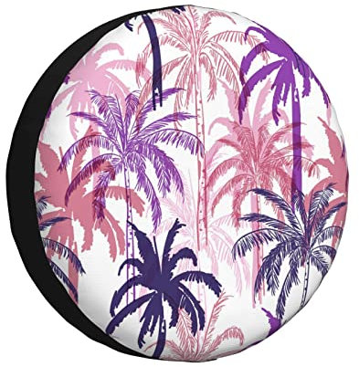 Bolsa De Almacenamiento De Llantas Palmeras De Verano Árbol Tropical Rueda De Repuesto Antipolvo Cubierta del Neumático Protector Solar Cubiertas De Rueda para SUV 16 Inch