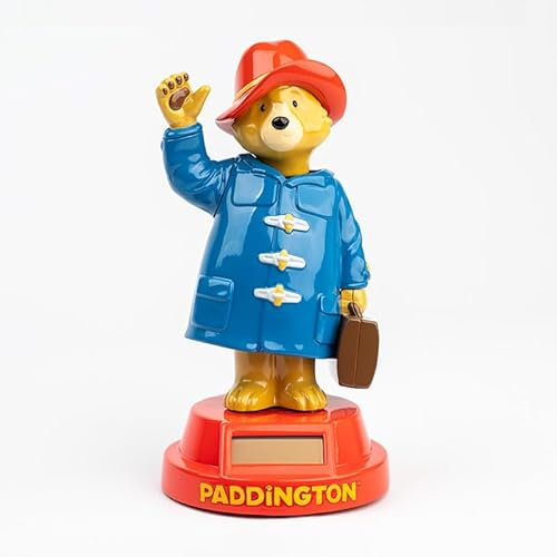 Puckator Paddington Bär Solar-Wackelfigur, Blauer Mantel, Rote Basis