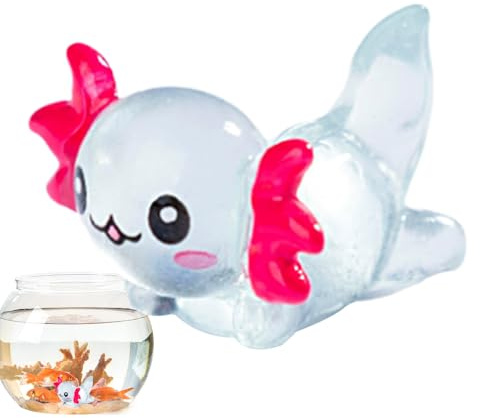 Miniatur Axolotl Figuren, Niedliche Harz Aquarium Figuren Leuchten Im Dunkeln, Sicheres Aquarium Zubehör, Leuchtende Aquarium Deko, Aquarium Figuren Dekorationen Für Haus, Tank
