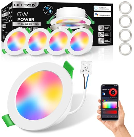 ALUSSO 4 Stück LED Einbaustrahler 230V Alexa,6W 600LM Deckenspots,Weiß