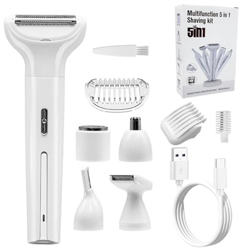 Rasoir électrique pour femme 5 en 1 pour épilation du visage et des jambes