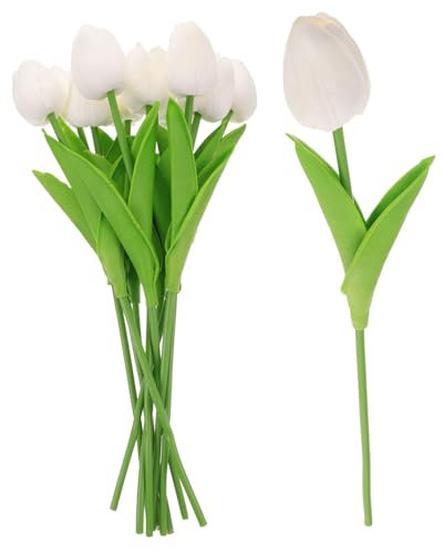 JUMPLAWN 10stücke Kunstblumen Tulpen Set Realistische Pu Tulpen Für Hochzeitsdekoration Bastelprojekte Gefälschte Blumen Für