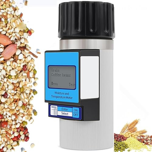 MObyat Testeur D'humidité des Grains, Testeur D'humidité des Grains Portable, Erreur De Mesure ± 0,5%/43 Types De Grains/arrêt Automatique Après 30 Secondes, pour Les Variétés De Mesure
