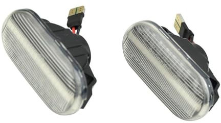 QFJFBGGH Clignotant De Voiture 2X Marqueur Latéral Dynamique Clignotant LED, Lampe Répéteur pour Nissan pour Tiida pour C11 pour Note pour E11 pour Micra K12 Feu Marquage Latéral(Crystal)