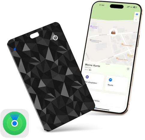Dünne Wallet Tracking Card Kompatibel mit Apple »Wo ist?« (Nur iOS) Wiederaufladbarer GPS Tracker Karte Find My Wallet Tracker für Brieftasche, Schlüssel, Reisepass, Key