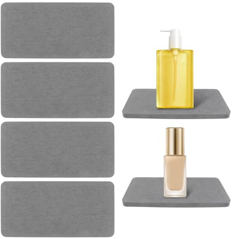 4 Pezzi Vassoio Pietra Assorbente per Bagno, Assorbenti Pietra Lavandino Diatomite Vassoio in Pietras Assorbente per Lavello per Sapone le Mani, Tazze, Spazzolini da Denti, Saponi, Cosmetici