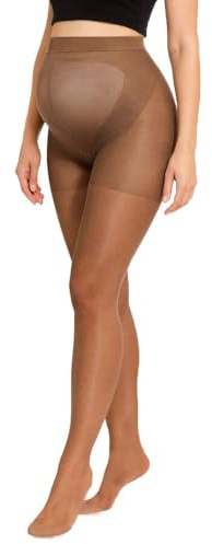 JUST BEAUTY TOUCH Maternity Support Tights 20 denier Sheer Pregnancy Pantyhose | Black, Skin, S, M, L, XL
