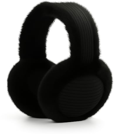 BOTEWO 1 st vinter öronvärmare öronmuff: Fluffig vinter öronvärmare av polyester för kvinnor och män, perfekt för pendling stadspromenader resor och utomhussport, svart beige, svart, En Storlek