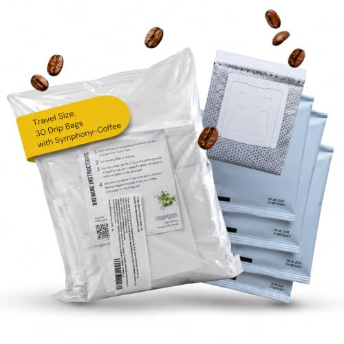 PROFISTA Drip Coffee Symphony - Single Serve Steeped Coffee Bags, 100% Ground Arabica, 30 Count for Camping, Travel and Father's Day, 30 x 12g. (Symphony Set)