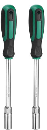 QUARKZMAN 2 Pz Chiave A Bussola Metrica 13 Mm Diametro CR-V 6 Punti | 150 Mm Gambo Rotondo, Per Serrare E Allentare Elementi Fissaggio, Con Impugnatura Antiscivolo, Bussola Cacciavite, Esagonale