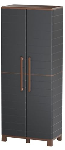 Art Plast - Armario de Almacenamiento (2 Puertas, 3 estantes Ajustables, 70 x 39 x 165 cm), Color Gris
