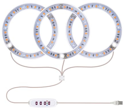 Fesjoy Lampe de Culture LED Modes D'éclairage Polyvalents Lampes de Plantes pour Mini bonsaï 301,7 Lm 80 LED 4000 K Culture Alimentée par USB pour les Amateurs Plantes ABS + PC (#1)
