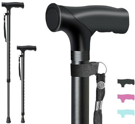 ispuoocti Adjustable Walking Stick All Day Support with Comfortable Grip Walking Aids for the Elderly Lightweight Anti Slip Walking Sticks for Men Women in Multiple Colors for Walking and Short Trips