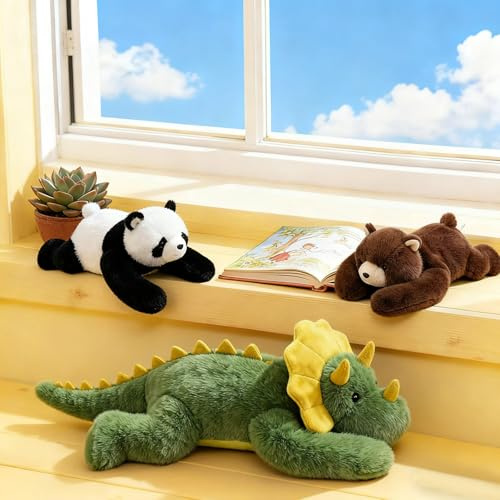 Gewichtetes Plüschtier für Kinder Erwachsene,süße Kuschelkissen,weiches Kissen für erholsamen Schlaf,Panda Faultier Bär Dinosaurier Plüschtiere,Geschenkideen für Jungen Mädchen (Dinosaurier, 45cm)