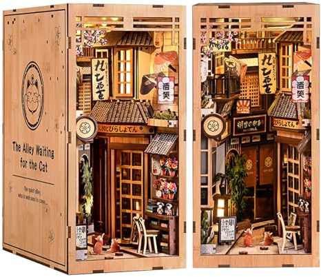 DIY Book Nook Kit Maison Poupée Book Nook Japan 3D Bois | décoration créative pour étagère – pour Adultes & Adolescents – Cadeau Noël ou Anniversaire