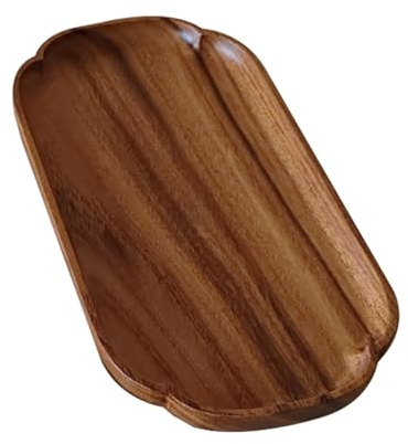 Träfat – matkolsyrebräda mellanmålsbricka | 30 x 15 cm träserveringstallrik för soffbord sovrum entré lunch middag fest grillning, hållbar dekorativ