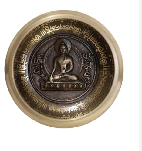 Tibetansk klangskål i brons, sångskål, Buddha meditation, ljudskål för läkning, bön och avkoppling