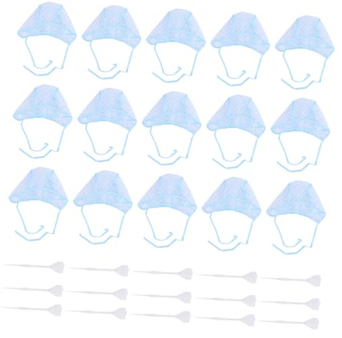 AMUSLESUR Gorra para Mechas de Cabello Azul Material PE Resistente 15 Unidades Color Aleatorio y Ganchos de Crochet para Salón y Peinados DIY en Casa