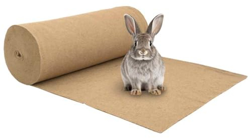 Molumvel Alfombra de cáñamo para animales pequeños, 1 x 25 m, alfombra para roedores como base de jaula, inserto de fibra de cáñamo transpirable para conejos, cobayas y hámsters, 5 mm de grosor