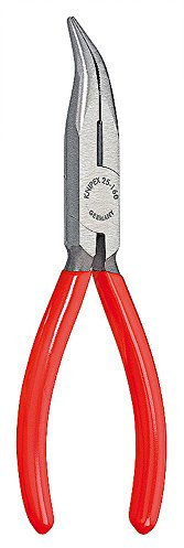 KNIPEX Tools - Long Nose Pliers with Cutter, 40 Degree Angled (2521160SBA)