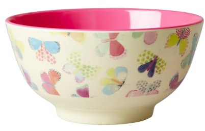 Medium Melamin Schüssel - Crème - Butterfly Print