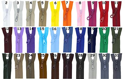 FIM Reißverschluss Plastik Zähne Nr.5 mittelgrob Teilbar für Jacken Farbe: 1 - schwarz (322), 75cm lang