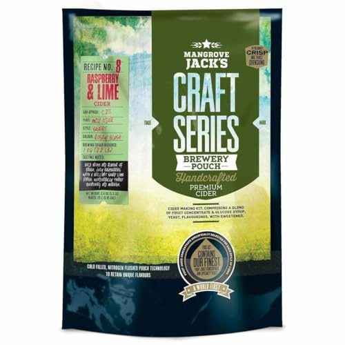 Mangrove Jack's Raspberry & Lime - Kit de manualidades (40 pintas, 23 L, 2,4 kg, 5,2% ABV)