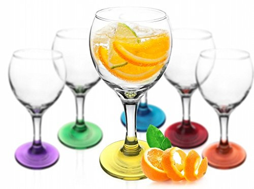 Lot de 6 verres à vin colorés - Verres à vin rouge