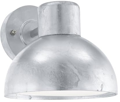 EGLO Außen-Wandlampe Entrimo, 1 flammige Außenleuchte | Wandleuchte aus Stahl feuerverzinkt, Farbe: Silber, Fassung: E27, IP44