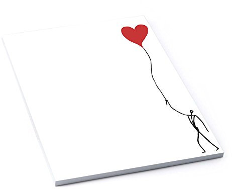 Logbuch-Verlag Briefblock mit Herz schwarz weiß rot 50 Blatt DIN A4 für Briefe und Einladungen