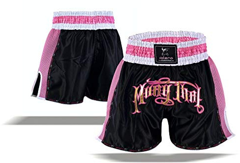 Islero Fitness Short de combat pour femmes en rose Muay Thai MMA Short de kick boxing Short de grappling Arts martiaux Équipement UFC Short de combat en cage Vêtements pour femmes, Multicolore, XS
