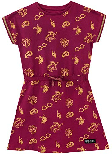 Harry Potter Kleid | Bamunwolle Sommerkleid Für Mädchen Rot 134