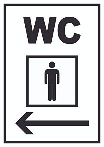 HB-Druck WC Herren Links Schild A0 Rückseite selbstklebend