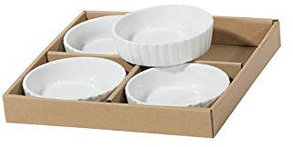 PIROFILA MINI TORTIERA IN PORCELLANA BIANCA cm.11 CONFEZIONE DA 4 PEZZI