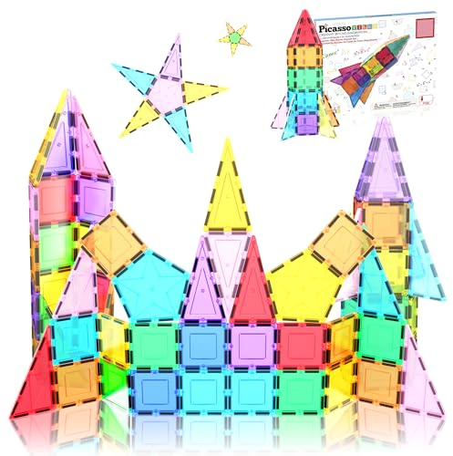 PicassoTiles PT32 Magnetiska Byggklossar, Flerfärgad, 32 bitar