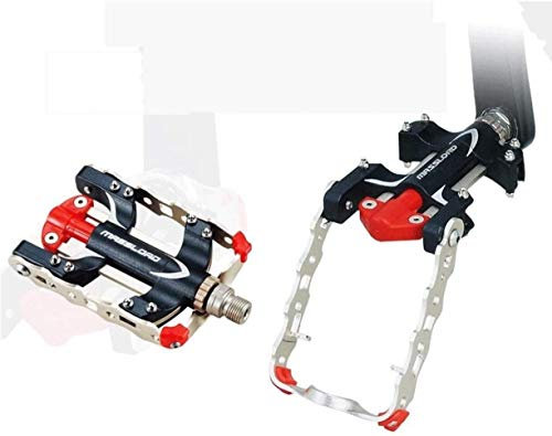 RONGJJ Fahrradpedale Mountainbike-Pedale Aus Aluminiumlegierung Leichte Fahrradplattform-Pedale Universal Verhindern Fußrutschen 9/16, Black